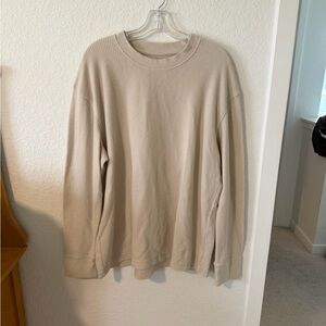 Beige Waffle Knit Sweater for men
